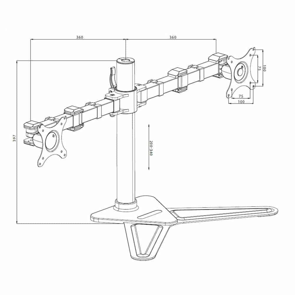 (image for) iiyama DS1002D-B1 Dual Desktop Arm Stand